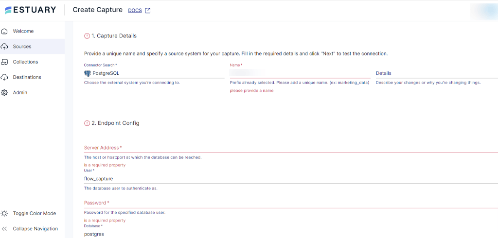 PostgreSQL to SQL - Capture Details