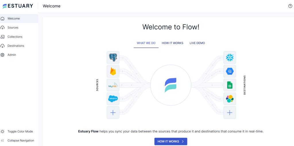 redshift to bigquery - Flow Dashboard