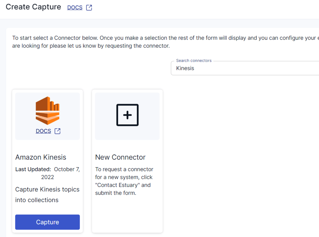 Kinesis to Redshift -  skinesis capture