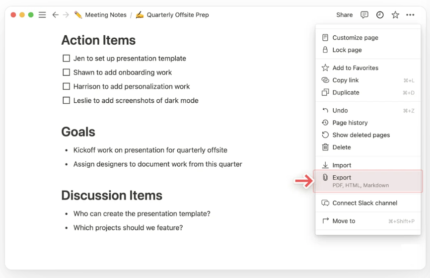 Notion to MongoDB - Notion Triple Dot Option