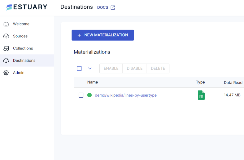 CSV to PostgreSQL -  Destinations