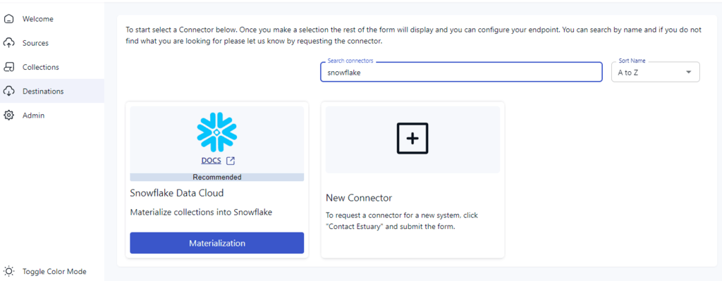 webhooks to snowflake - Snowflake Search Connector Page