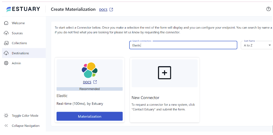 SQL Server to elasticsearch - Create Materialization