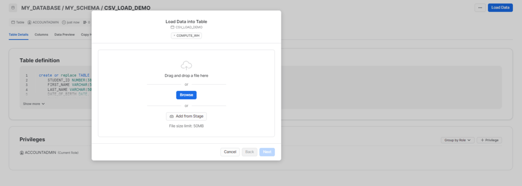 Airtable to Snowflake - Load Data