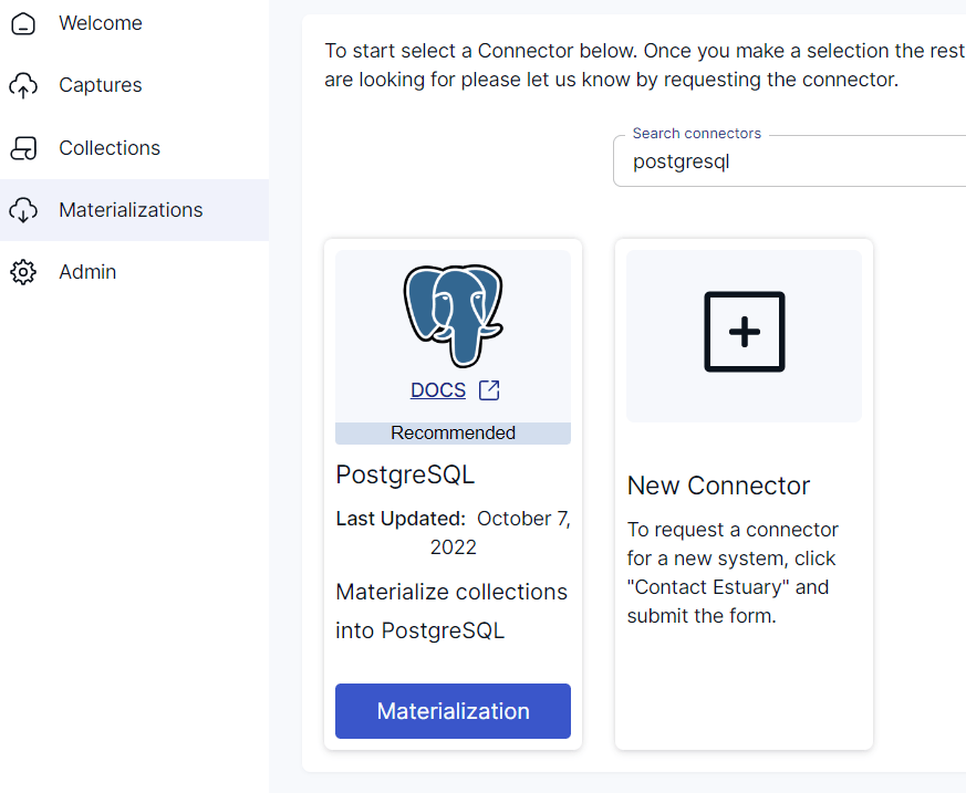 Postgres search connector